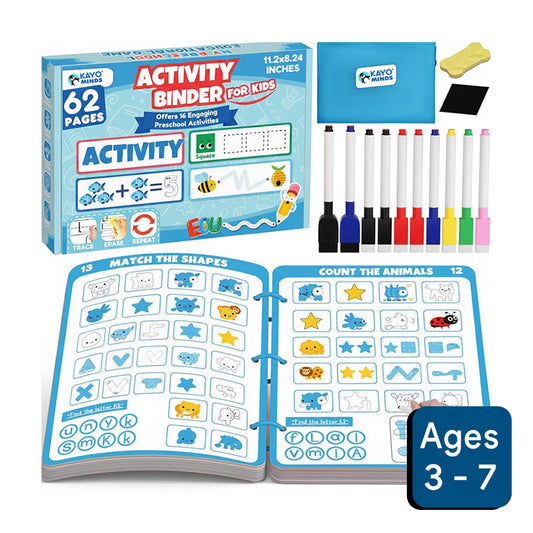 62 Reusable Activity Pages with Tracing Lines for Preschool Learning (Ages 3-7)